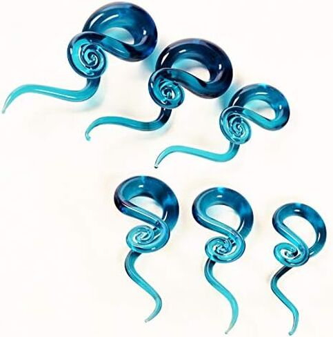 YOFANST Ear Stretching Glass Spiral Tapers Gauges 4g-9/16 inch Blue, Glow in The Dark, Purple, Green, Red in Saudi Arabia