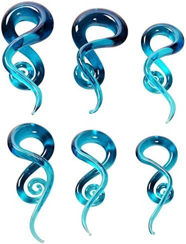 YOFANST Ear Stretching Glass Spiral Tapers Gauges 4g-9/16 inch Blue, Glow in The Dark, Purple, Green, Red in Saudi Arabia