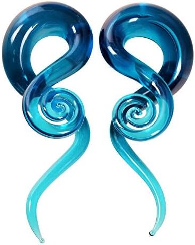 YOFANST Ear Stretching Glass Spiral Tapers Gauges 4g-9/16 inch Blue, Glow in The Dark, Purple, Green, Red in Saudi Arabia