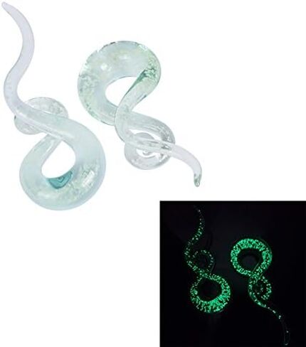 YOFANST Ear Stretching Glass Spiral Tapers Gauges 4g-9/16 inch Blue, Glow in The Dark, Purple, Green, Red in Saudi Arabia