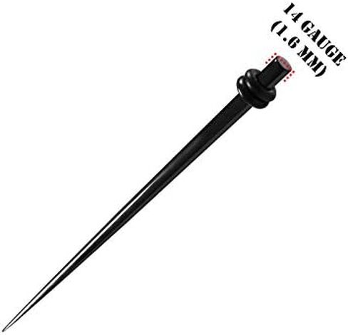 Pair of Black Acrylic Taper Double O rings Piercing Jewelry Ear Plugs Stretching Stretcher Expander Earring in Kuwait