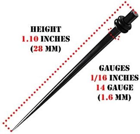 Pair of Black Acrylic Taper Double O rings Piercing Jewelry Ear Plugs Stretching Stretcher Expander Earring in Kuwait