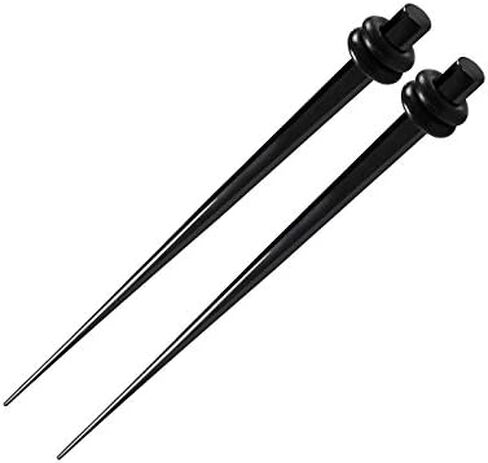 Pair of Black Acrylic Taper Double O rings Piercing Jewelry Ear Plugs Stretching Stretcher Expander Earring in Kuwait