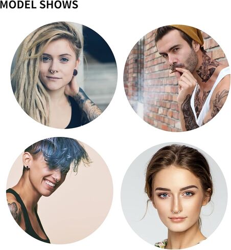 18 قطعة من Yolev أكريليك على شكل C Pincher Tapers Septum Buffalo Taper Expander مثقوب لحلمة الأنف حلقات حاجز كبيرة للنساء والرجال وغضروف الأذن والأنف (14G-4G) in Saudi Arabia