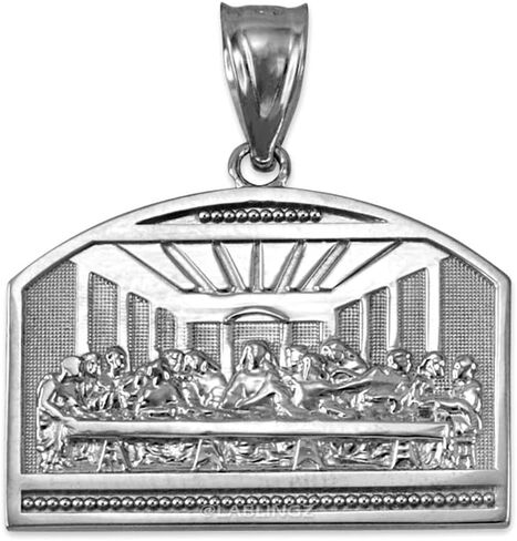 LA BLINGZ 14K White Gold Last Supper Pendant in Saudi Arabia