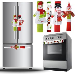 UMARDOO 4Pcs Christmas Refrigerator Door Handle Cover, 3D Fridge Door Cover for Kitchen Christmas Decorations, Kitchen Appliance Handle Covers for Microwave Oven Dishwasher Fridge in Kuwait