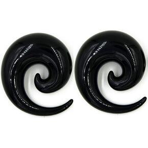 Pair of Black Ear Plugs Tapers Huge Big Gauge Super Spirals Horseshoes Tapers Gauges 24mm 22mm 20mm 18mm 16mm 14mm 12mm 11mm 10mm in Saudi Arabia