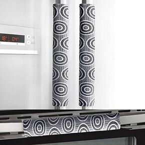 OUGAR8 Handmade Refrigerator Door Handle Cover-Catches Drips,Dust,Smudges and Fingerprints Leaving for Fridge Microwave Oven Handle Covers Home Kitchen Appliances Decoration (3pcs, Circle)