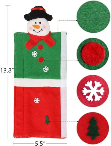 غطاء مقبض ثلاجة Tonak أغطية زينة الكريسماس لأجهزة المطبخ مقبض باب الفرن زينة زينة عيد الميلاد مجموعة من 4 قطع in Kuwait