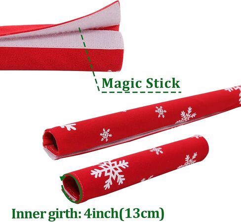غطاء مقبض باب ثلاجة LimBridge Christmas، تصميم مع ندفات الثلج، لثلاجة المطبخ والميكروويف وزخارف مقبض غسالة الأطباق، مقاسين، أحمر، 8 قطع in Saudi Arabia