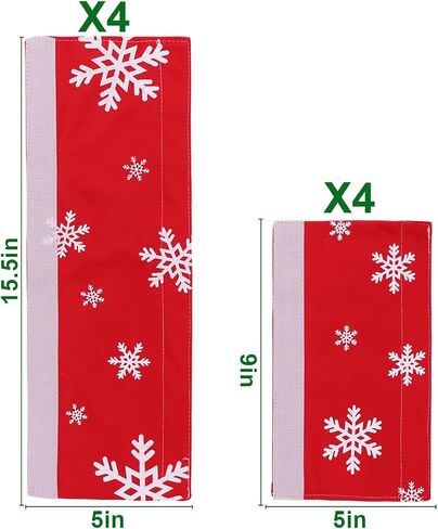 غطاء مقبض باب ثلاجة LimBridge Christmas، تصميم مع ندفات الثلج، لثلاجة المطبخ والميكروويف وزخارف مقبض غسالة الأطباق، مقاسين، أحمر، 8 قطع in Saudi Arabia