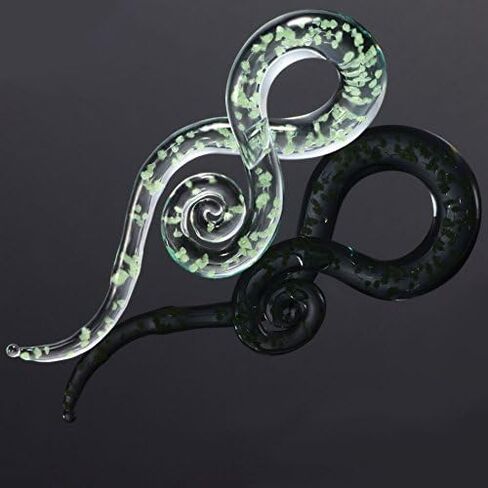 IPINK-Glass Spiral Tapers Kit with Plugs 4 Pieces Glow in The Dark Glass Plugs 4G-14mm in Saudi Arabia