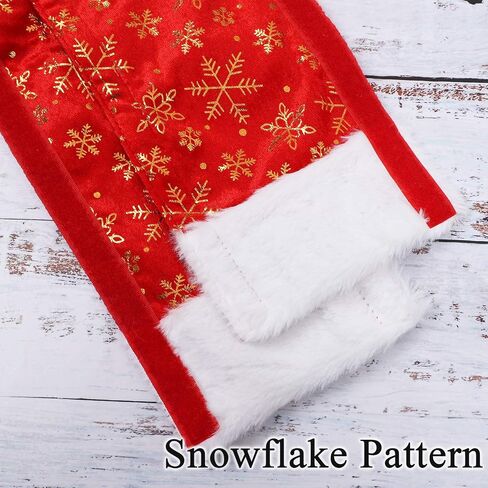 Ruisita 6 Pack Christmas Decorations Refrigerator Door Handle Cover Embroidered Snowflake Print with White Plush Trim Refrigerator Handle Cover for Kitchen Microwave Dishwasher Handle Decorations(6) in Saudi Arabia