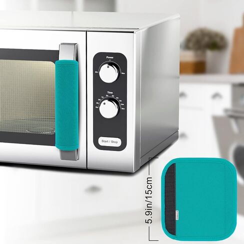 6Pcs Refrigerator Door Handle Cover Washable Kitchen Appliance Decor Handles Fridge Oven Microwave Dishwasher Antiskid Protector, Keep Off Fingerprints Food Stains (Black) in Kuwait