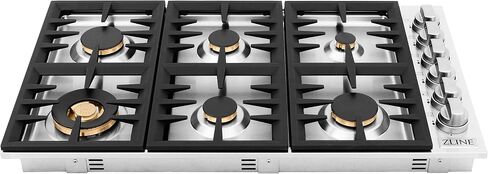 ZLINE 36 in. Dropin Cooktop with 6 Gas Brass Burners (RC-BR-36) in Saudi Arabia
