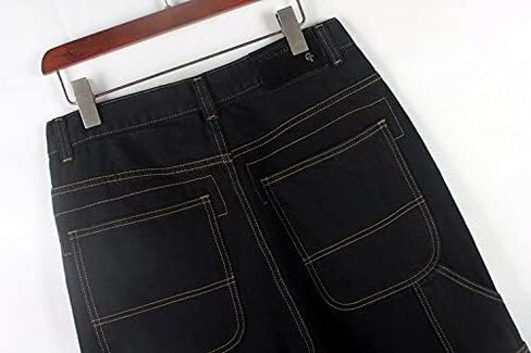 Ruiatoo Men's Baggy Jeans Classic Plain Loose Hip Hop Pants Dance Black Jeans Denim in Kuwait