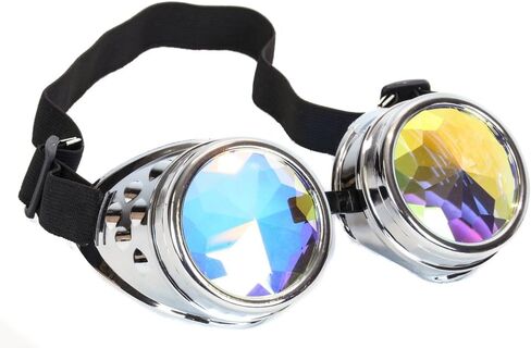 Kaleidoscope Goggles Sunglasses Cosplay Aviator Steampunk Cyber Ravers in Kuwait