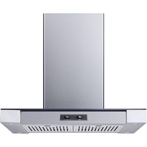 Winflo 30 In. Convertible Stainless Steel Glass Island Range Hood with Stainless Steel Baffle Filters in Kuwait
