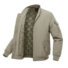 سترة بديلة معزولة لأسفل للرجال من BASUDAM سترة مضادة للماء بسحاب أمامي جاكيتات منتفخة شتوية متعددة الجيوب in Kuwait