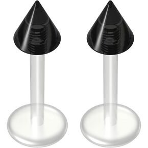 2 قطعة Labret 16 جرام ترصيع Bioplast مرنة البلاستيك الشفاف Bioflex الشفاه مونرو سبايك ثقب المجوهرات in Saudi Arabia