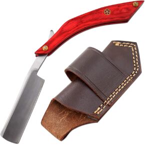 Old Ram Straight Razor | Straight Edge-Razor Red Wood & Bone Handle- Sharp | High Hardness Stainless Steel Cutthroat Straight Edge Blade | Barber Razor (217) in Kuwait