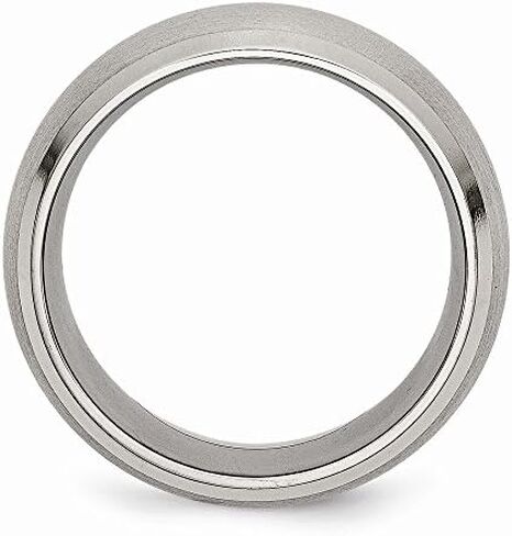 Solid Titanium Beveled Edge 10mm Men's Plain Classic Wedding Brushed Matte Finish Band Ring in Kuwait