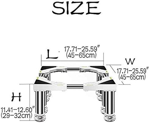 Washing Machine Refrigerator Stand Base High Rack Multi-functional Adjustable Washer Dryer Stand Pedestal Length/Width 45-65cm Wine Cooler Holder Bracket Cookers Rack Anti-vibration Mat For Tumble Dry in Saudi Arabia