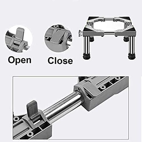 Washing Machine Refrigerator Stand Base High Rack Multi-functional Adjustable Washer Dryer Stand Pedestal Length/Width 45-65cm Wine Cooler Holder Bracket Cookers Rack Anti-vibration Mat For Tumble Dry in Saudi Arabia