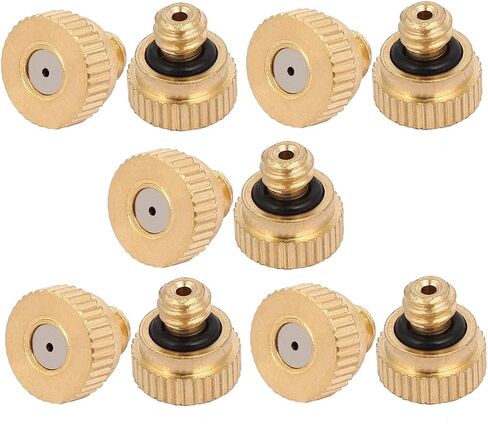 uxcell 0.8mm Orifice Dia 9mm Long Brass Mist Nozzle Gold Tone 10pcs in Saudi Arabia