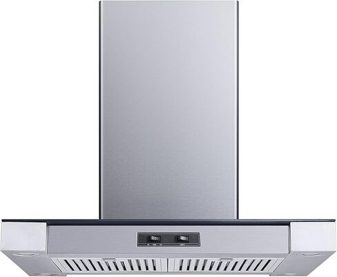 Winflo 30 In. Convertible Stainless Steel Glass Island Range Hood with Stainless Steel Baffle Filters in Saudi Arabia