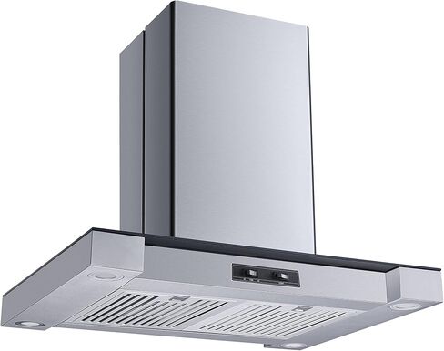 Winflo 30 In. Convertible Stainless Steel Glass Island Range Hood with Stainless Steel Baffle Filters in Saudi Arabia