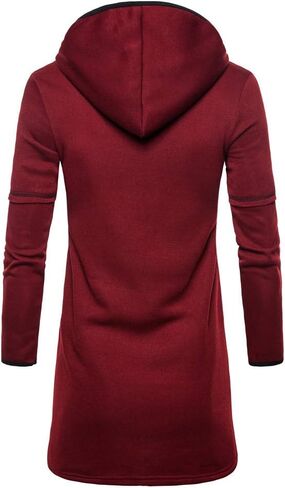 Ymosrh Winter Jackets for Men Fashion Mens Hooded Solid Trench Coat Jacket Cardigan Long Sleeve Outwear Blouse in Kuwait