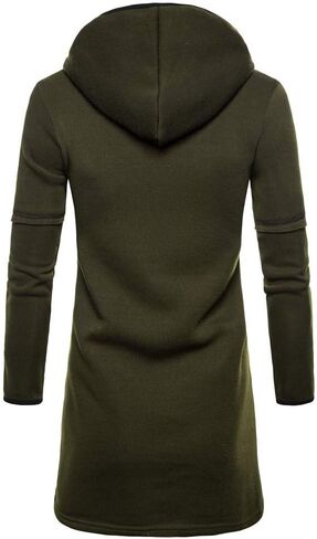 Ymosrh Winter Jackets for Men Fashion Mens Hooded Solid Trench Coat Jacket Cardigan Long Sleeve Outwear Blouse in Kuwait