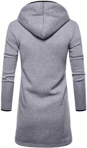 Ymosrh Winter Jackets for Men Fashion Mens Hooded Solid Trench Coat Jacket Cardigan Long Sleeve Outwear Blouse in Kuwait