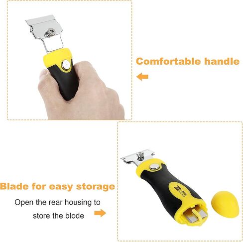 LISHINE 2 Pcs Razor Scraper for Glass Top Stove, Retractable Razor Scraper Tool with 8 Refill Blades, Long Handle Razor Blade Scraper, Remover Cleaning Scraper for Paint, Label Sticker Decal Removal in Saudi Arabia