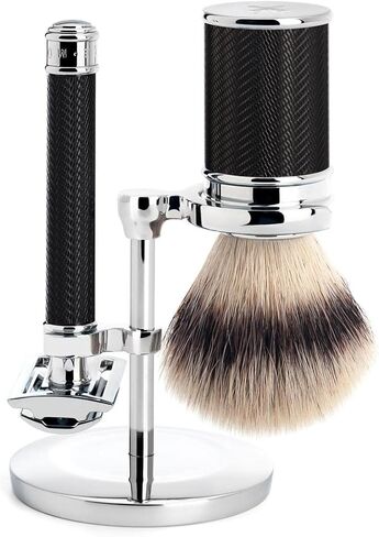 MÜHLE Black Silvertip Fibre Safety Razor (Closed Comb) Shaving Set in Kuwait