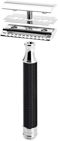 MÜHLE Black Silvertip Fibre Safety Razor (Closed Comb) Shaving Set in Kuwait