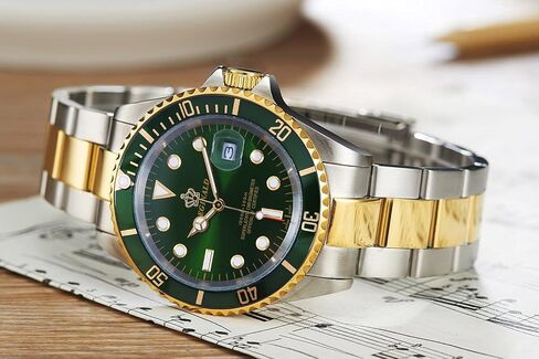 Mens Luxury Watches Rotatable Bezel Sapphire Glass Luminous Hand Quartz Silver Tone Stainless Steel Watch in Saudi Arabia