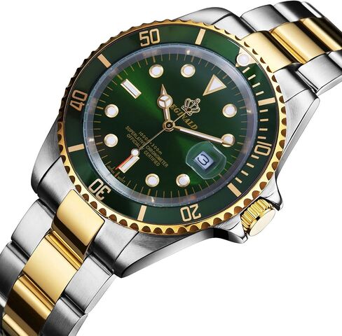 Mens Luxury Watches Rotatable Bezel Sapphire Glass Luminous Hand Quartz Silver Tone Stainless Steel Watch in Saudi Arabia