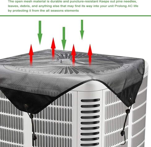 Air Conditioner Leaf Guard Central Air Conditioner Cover Keeps Out Leaves Cottonwood and Debris-Black in Kuwait