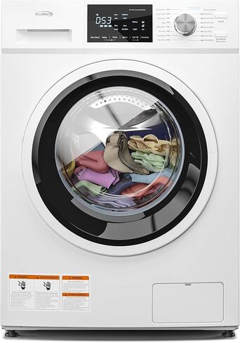 KoolMore FLW-3CWH 24" Front Load Machine, 2.7 Cu. Ft, Space Saving Unit with 20-Minute Quick, 12 Washing Cycles, Quiet Inverter Motor [120V], Medium, White in Saudi Arabia