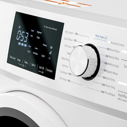 KoolMore FLW-3CWH 24" Front Load Machine, 2.7 Cu. Ft, Space Saving Unit with 20-Minute Quick, 12 Washing Cycles, Quiet Inverter Motor [120V], Medium, White in Saudi Arabia