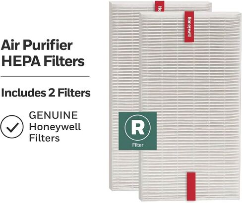 Honeywell HEPA Air Purifier Filter R, 2-Pack for HPA 100/200/300 and 5000 Series - Airborne Allergen Air Filter Targets Wildfire/Smoke, Pollen, Pet Dander, and Dust in Saudi Arabia