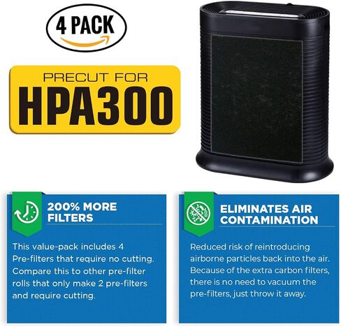 قطع مسبق القطع من أجل HPA300 المرشحات المسبقة الفعالة الكربون الممتاز 4 عبوات متوافقة مع جهاز تنقية الهواء HW ملاءمة دقيقة لسهولة التركيب من Veva Advanced Filters in Saudi Arabia