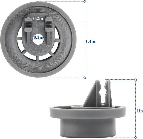 APPLIANCEMATES DD66-00023A رف أطباق سفلي لغسالة أطباق سامسونج بعجلات سفلية ومشبك تثبيت 4 عبوات، قطعة بديلة PS4222532، AP4342187، 2002711 in Saudi Arabia
