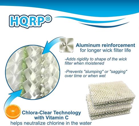 HQRP 8-Pack Wick Filter Compatible with Kenmore 32-14911 Essick Air HDC12 / HDC-12 Replacement, 15414, 15420, 14452, 14453, 14454, 14415, 14417, 15517, 03215420000 in Saudi Arabia