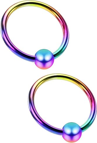 2pc Surgical Steel Captive Bead Ring Ball Closure CBR Piercing Lip Tragus Septum Cartilage Navel Forward Helix Rook Nose Belly Conch in Saudi Arabia