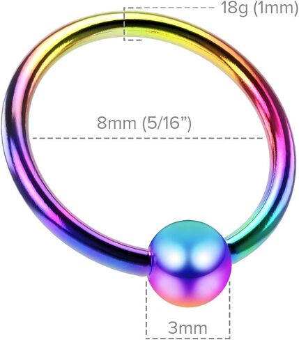 2pc Surgical Steel Captive Bead Ring Ball Closure CBR Piercing Lip Tragus Septum Cartilage Navel Forward Helix Rook Nose Belly Conch in Saudi Arabia