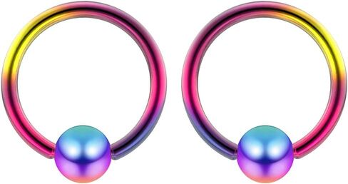 2pc Surgical Steel Captive Bead Ring Ball Closure CBR Piercing Lip Tragus Septum Cartilage Navel Forward Helix Rook Nose Belly Conch in Saudi Arabia