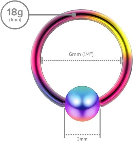 2pc Surgical Steel Captive Bead Ring Ball Closure CBR Piercing Lip Tragus Septum Cartilage Navel Forward Helix Rook Nose Belly Conch in Saudi Arabia